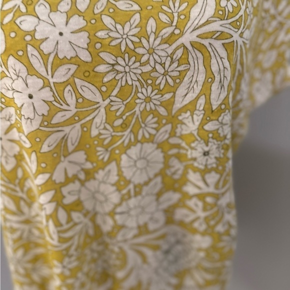 Rachel Ashwell 100% Linen Floral Top, M. Yellow/green color. NWOT - Picture 6 of 8